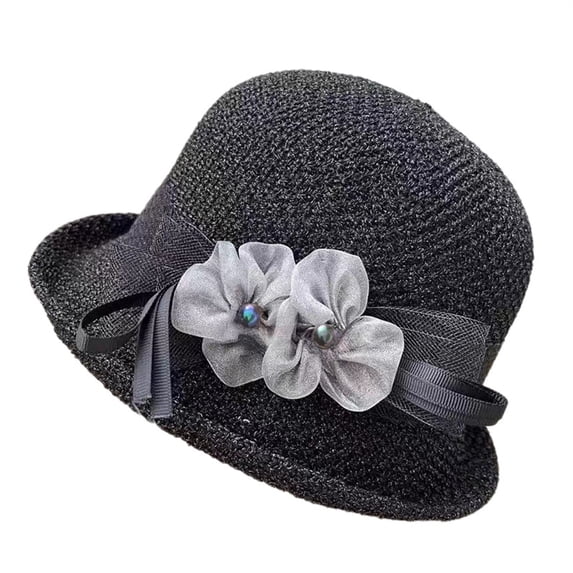 Women Bucket Hat Bowler Fascinator Formal Church Wedding Tea Party Dress Sun Cap
