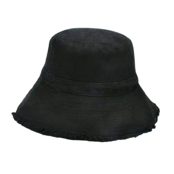 Women Bucket Hat Ladies Casual Fisherman Hat for Beach Hiking Travel black