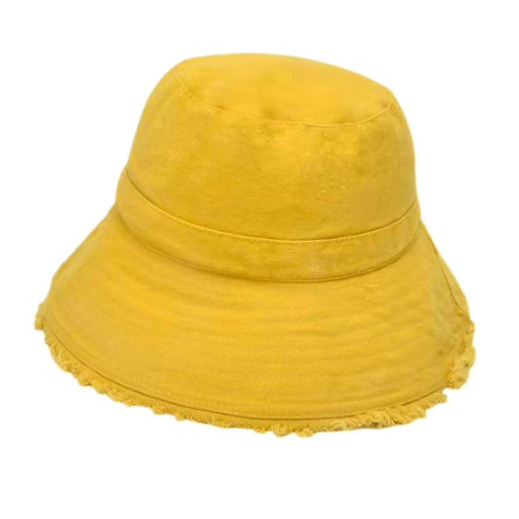 Women Bucket Hat Ladies Casual Fisherman Hat for Beach Hiking Travel yellow