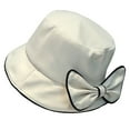 thumbnail image 1 of Women Bucket Hat with Bow-knot, Soft Fabric Elegant Beach Hat Summer Headwear, 1 of 7