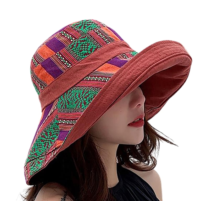 Women Bucket Hats, Foldable Sun Protection Soft Cotton 