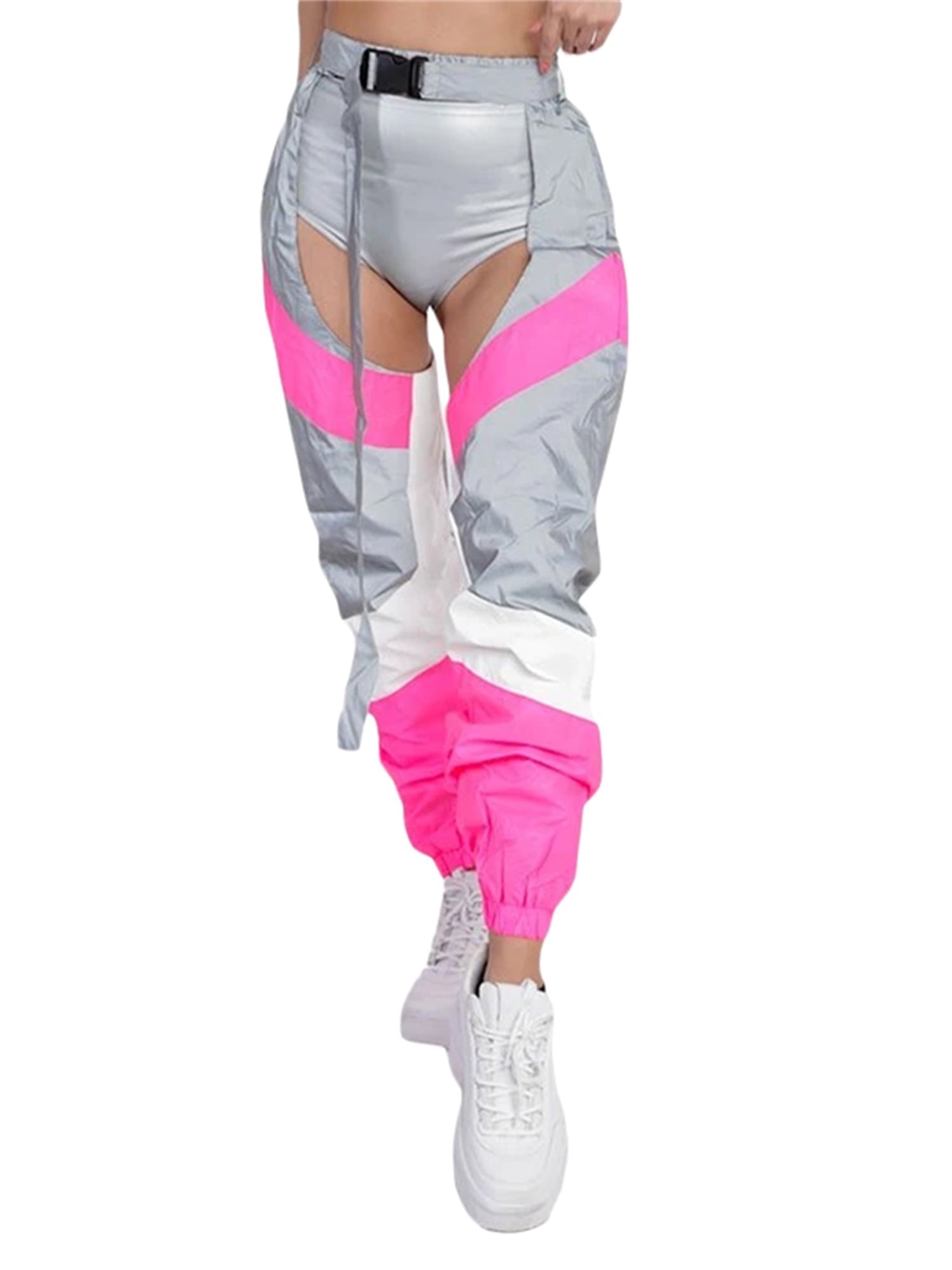 Women Buckle Bottomless Pants Sexy High Waist Rave Chaps Women Buckle Bottomless Pants Sexy High Waist Rave Chaps