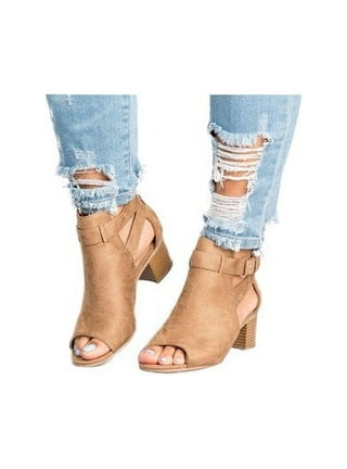 Low heel open toe booties best sale