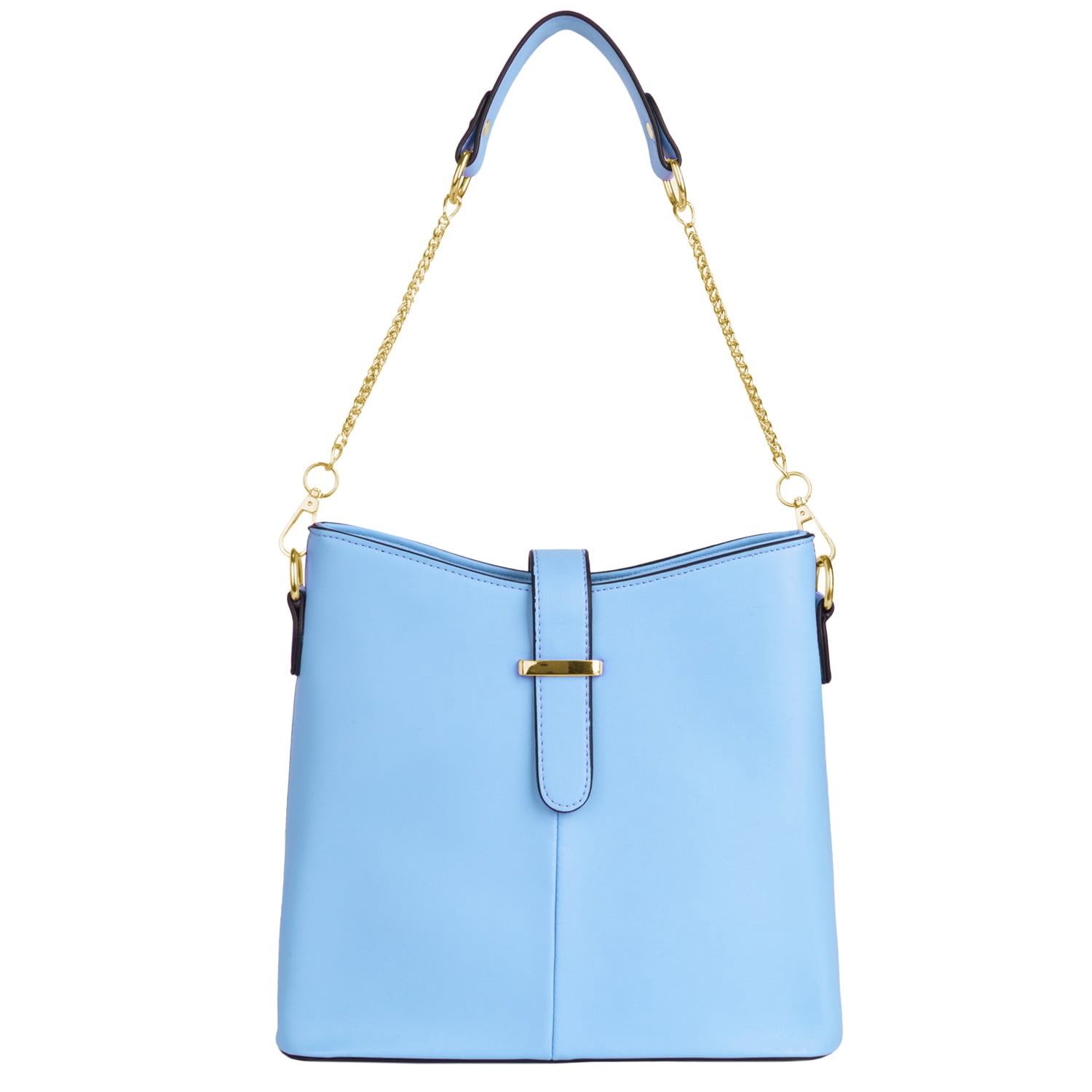 Women Buckle Tote Medium Handbag