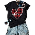 thumbnail image 1 of Women Buffalo Plaid & Leopard Heart T-Shirt, 1 of 2