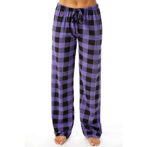 Women Buffalo Plaid Pajama Bottoms with Pockets Drawstring Plaid Sleepwear Pants Loose Stretch Lounge Sleepwear Nightwear Trousers