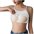 thumbnail image 1 of Women Built In Bra Cami Tops Sleeveless Spaghetti Strap Tank Top Square Neck Summer Fitted Basic Camisole Shirts, 1 of 5