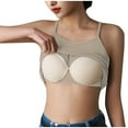 thumbnail image 1 of Women Built In Bra Cami Tops Sleeveless Spaghetti Strap Tank Top Square Neck Summer Fitted Basic Camisole Shirts, 1 of 7