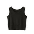 thumbnail image 1 of Women Built In Bra Tank Top Sleeveless Casual Racerback Ribbed Fitted Cami Shirt Athletic Lounge Summer Workout Tops, 1 of 5