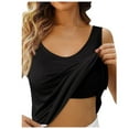 thumbnail image 1 of Women Built In Shelf Bra Camisole Adjustable Spaghetti Strap Basic Layering Tank Top, 1 of 2