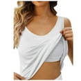 thumbnail image 1 of Women Built In Shelf Bra Camisole Adjustable Spaghetti Strap Basic Layering Tank Top, 1 of 2