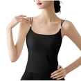 thumbnail image 1 of Women Built in Bra Camisole Tops Spaghetti Straps Sleeveless Stretchable Tank Tops for Layerling Soft Summer Clothes, 1 of 4