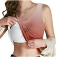 thumbnail image 1 of Women Built-in Bra Tank Tops Casual Sleeveless Shirts Lightweight Breathable Camisole Yoga Tanks Tops Gradient Printing Undershirt, 1 of 5