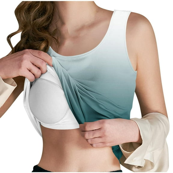Women Built-in Bra Tank Tops Casual Sleeveless Shirts Lightweight Breathable Camisole Yoga Tanks Workout Tops Undershirt
