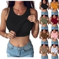 thumbnail image 1 of Women Built-in Bra Tank Tops Sleeveless Casual Shirts Racerback Ribbed Fitted Tank Tops,Black S, 1 of 7