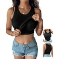 thumbnail image 1 of Women Built-in Bra Tank Tops Sleeveless Casual Shirts Racerback Ribbed Fitted Tank Tops, 1 of 6