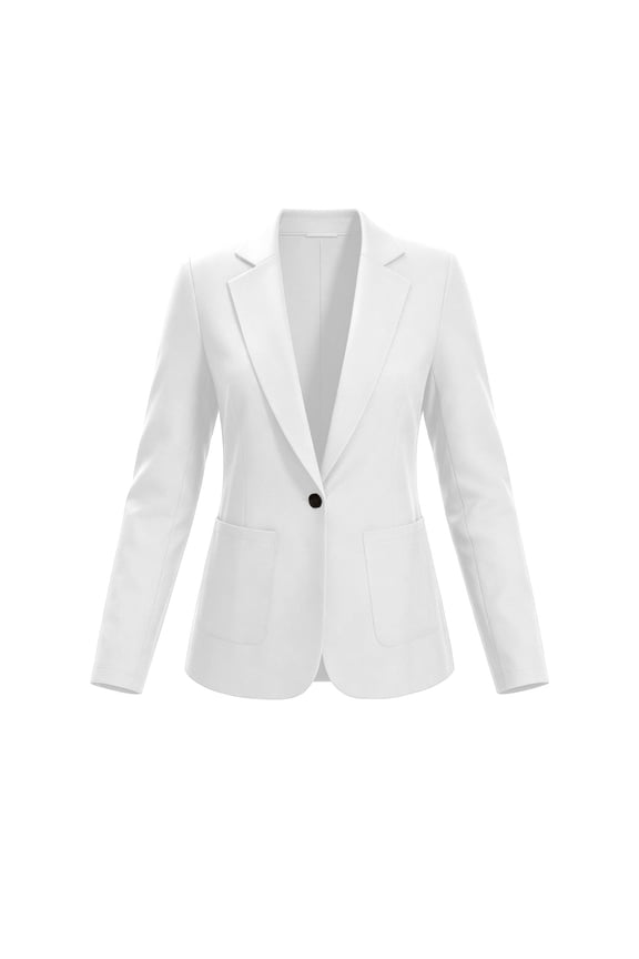 Women Business Blazer Casual Stylish Work Office Suit Jackets Long Sleeve Lapel V Neck Button Down Outwear With Pockets (XL, White)
