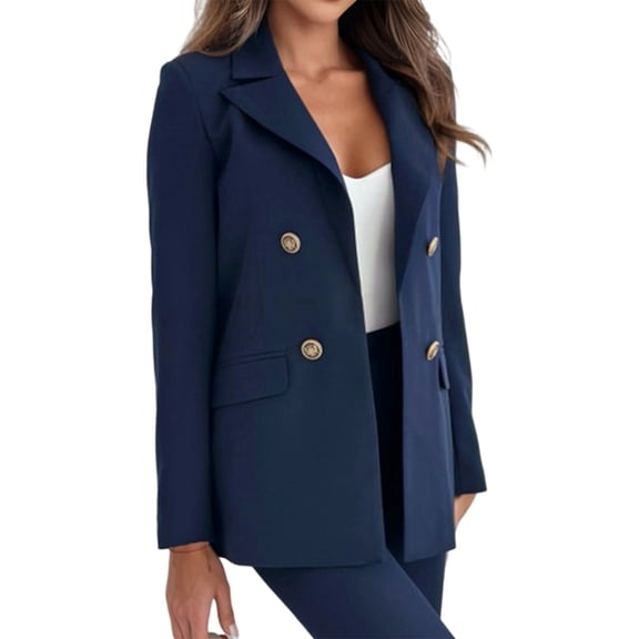 Women Business Casual Blazer Long Sleeve Lapel Open Front Suit Jacket Work Blazer with Pockets S
