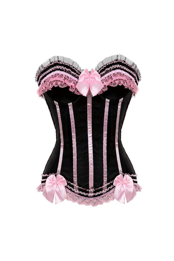 Women Bustier Corset Top Lingerie,Lace Pirate Corset Lingerie for Women Overbust Corset Bustier,Gothic Corsets Bustier Lace Up Shirts,Women Sexy Shapewear Busier Corset
