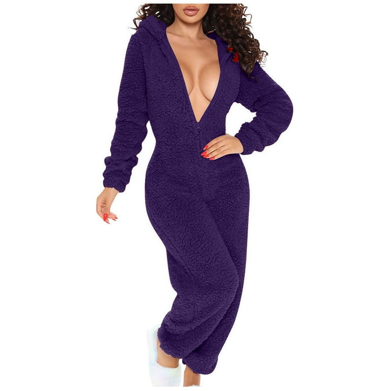 Women Butt-Flap Naughty Onesie Sexy Teddy One Piece Pajamas