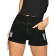 thumbnail image 1 of Women Butt Lift 3 Button High Wide Waist Stretch Denim Short, 1 of 2