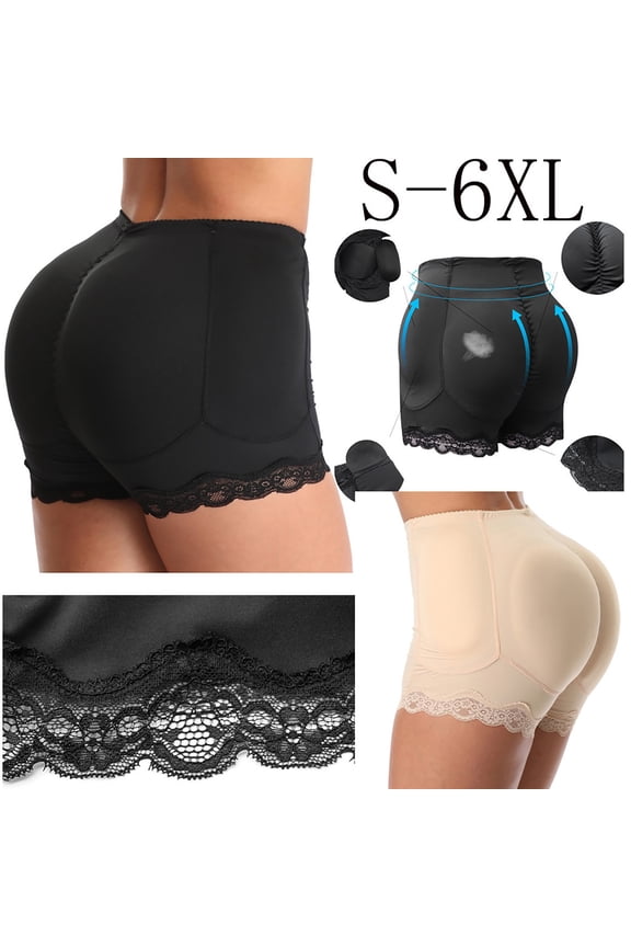 Women Butt Lifter Panties Padded Shapewear Hip Enhancer Pads Shorts Seamless Underwear Beige S