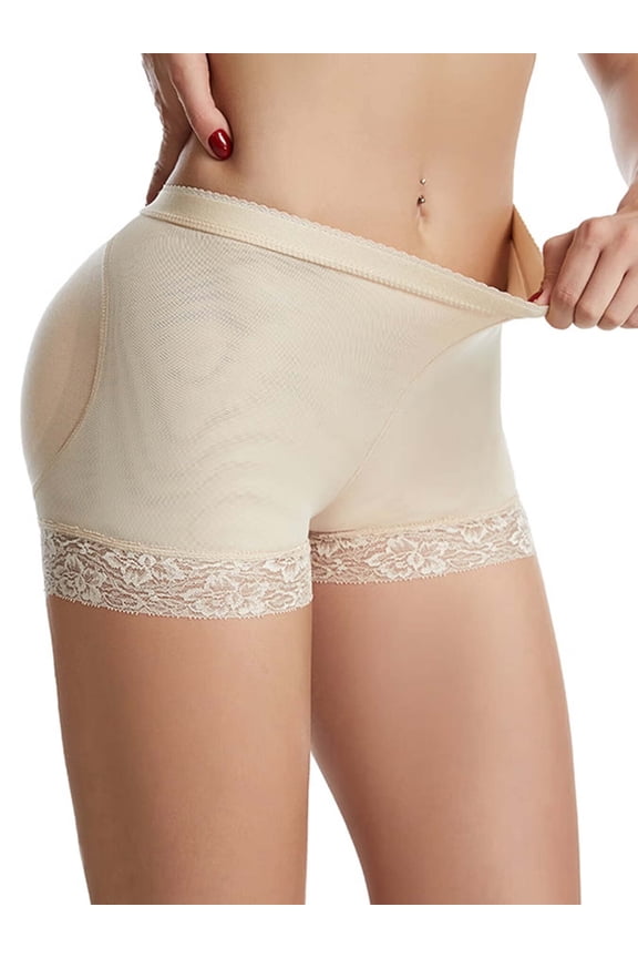 Women Butt Lifter Panties,Padded Underwear Seamless Hip Pads Enhancer Shapewear Booty Lifting Panty,Hip Pads Butt Lifting Underwear Lace Boyshorts