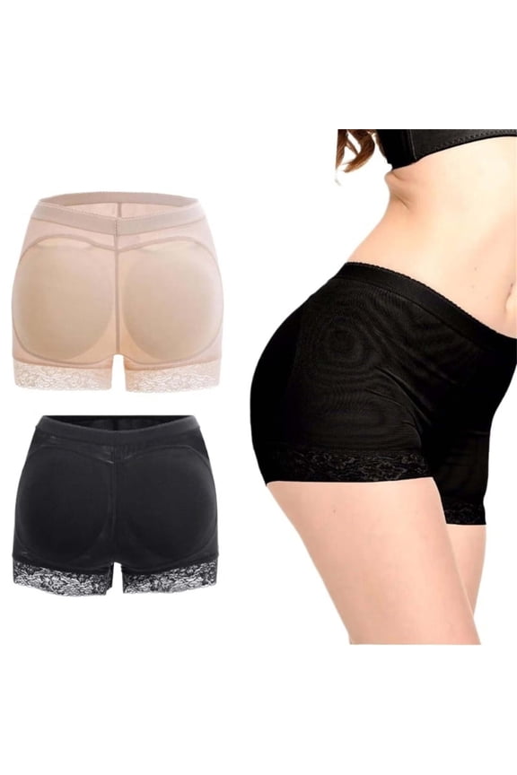 Women Butt Lifter Panties,Padded Underwear Seamless Hip Pads Enhancer Shapewear Booty Lifting Panty,Hip Pads Butt Lifting Underwear Lace Boyshorts