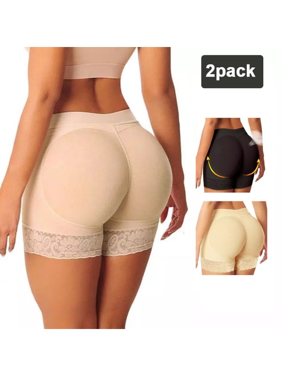 Women Butt Pads Fake Butt Lifter Shapewear Padded Panties Hip Enhancer Pads Body Shaper Tummy Control-2PACK