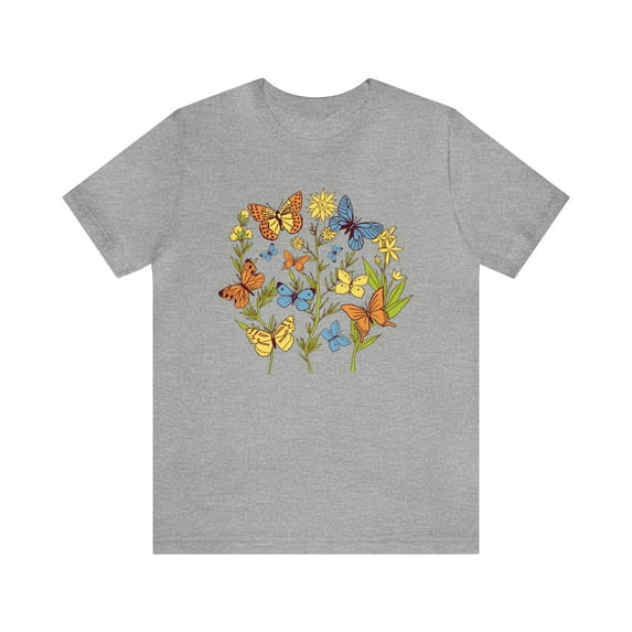 Women Butterflies Graphic Print Short Sleeve Shirt