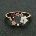thumbnail image 1 of Women Butterfly Flowers Crystal Rose Gold Zircon Finger Wedding Rings, 1 of 2