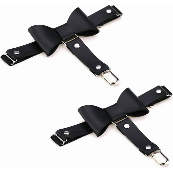 Women Butterfly Knot Garter Belt Punk Gothic Leg Harness Garters Anti-Slip Clips Elastic Thigh Ring Garter Adjustable