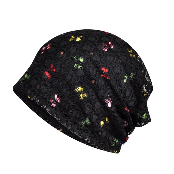 Women Butterfly Lace Mesh Baggy Hat Bonnet Sleep Cap Maternity Cap Chemo Beanie Cancer Hat