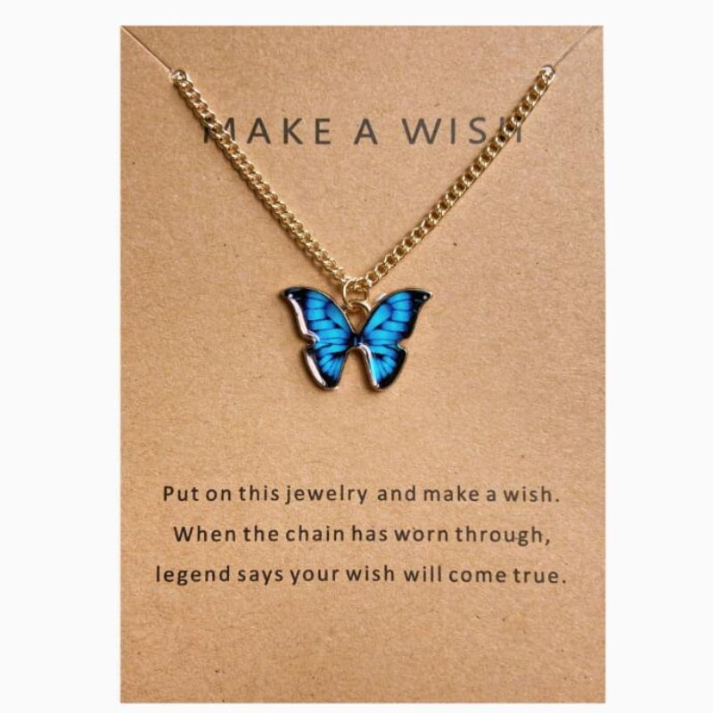 Women Butterfly Necklace Korea Style New Butterfly Pendant Necklace