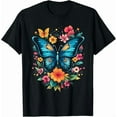 thumbnail image 1 of Women Butterfly with Flowers Aesthetic Butterfly T-Shirt Summer Casual Butterflies Flower Print Pure Cotton Tops, 1 of 7