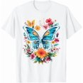 thumbnail image 1 of Greenink Women Butterfly with Flowers Aesthetic Butterfly T-Shirt Summer Casual Butterflies Flower Print Pure Cotton Tops, 1 of 6
