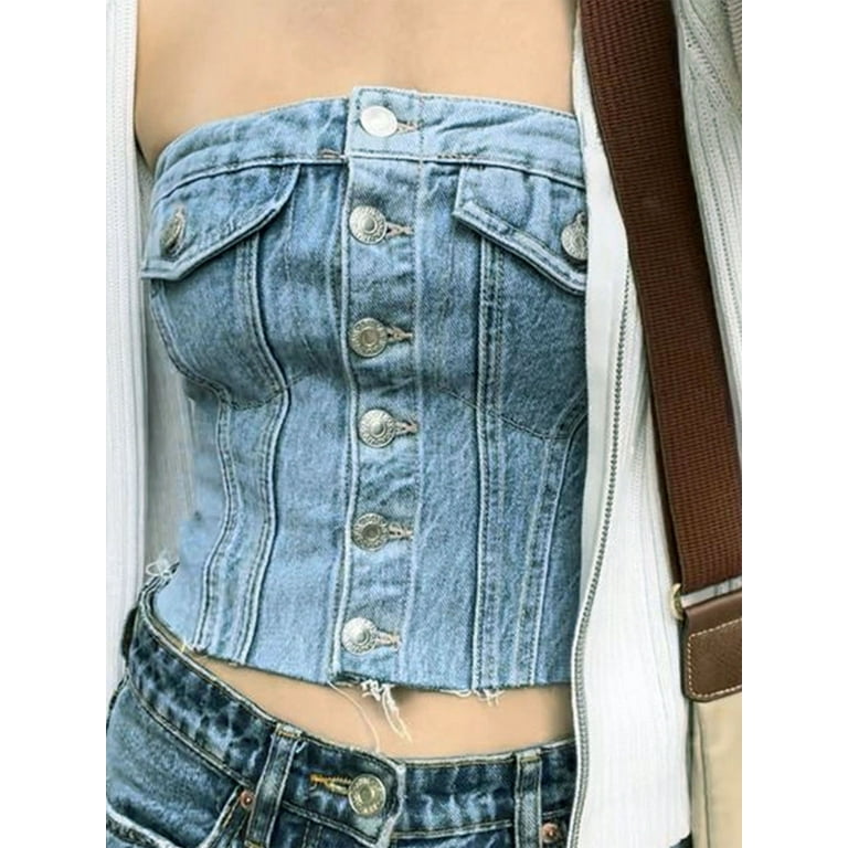 Denim bustier store