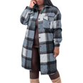 thumbnail image 1 of Women Button Down Shirts Aztec Shacket Long Sleeve Button Down Collared Shirt Jacket With Pockets Long Coat Blouses Top, 1 of 5