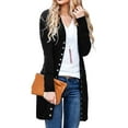 thumbnail image 1 of Women Button Down Solid Color Cardigan, 1 of 7