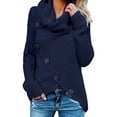 thumbnail image 1 of Women Button Long Sleeve Sweater Sweatshirt Pullover Tops Blouse Shirt Sweater Jacket Womens Womens Sweaters plus Size Cardigans for Women Lightweight Summer Sheer Cardigans for Women Light Cardigans, 1 of 2