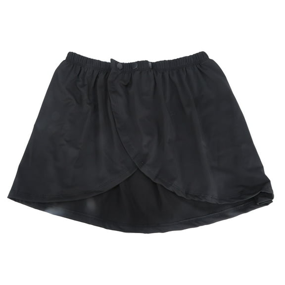 Women Buttons Elastic Waist Athletic Workout Yoga Wrap Skirt Running Coverup Short Skirts Layered Pleated Hip Scarf