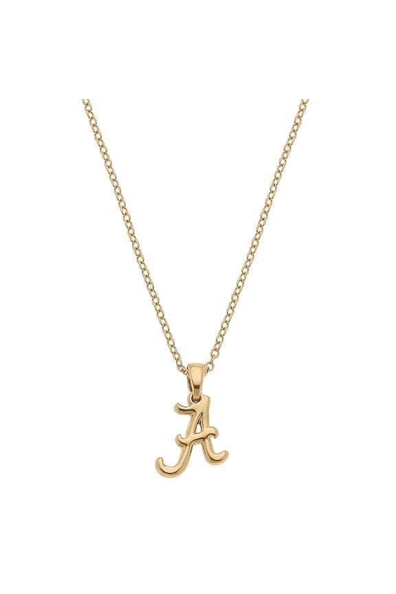 Women's CANVAS Style Alabama Crimson Tide Gold Plated Pendant Necklace