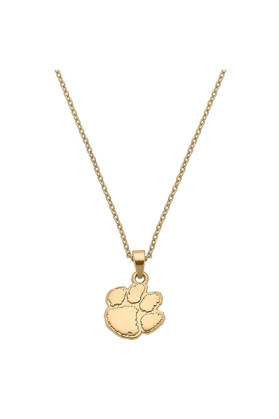Women's CANVAS Style Clemson Tigers Gold Plated Pendant Necklace
