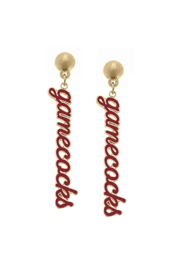 Women' CANVAS Style South Carolina Gamecocks Enamel Script Drop Earring