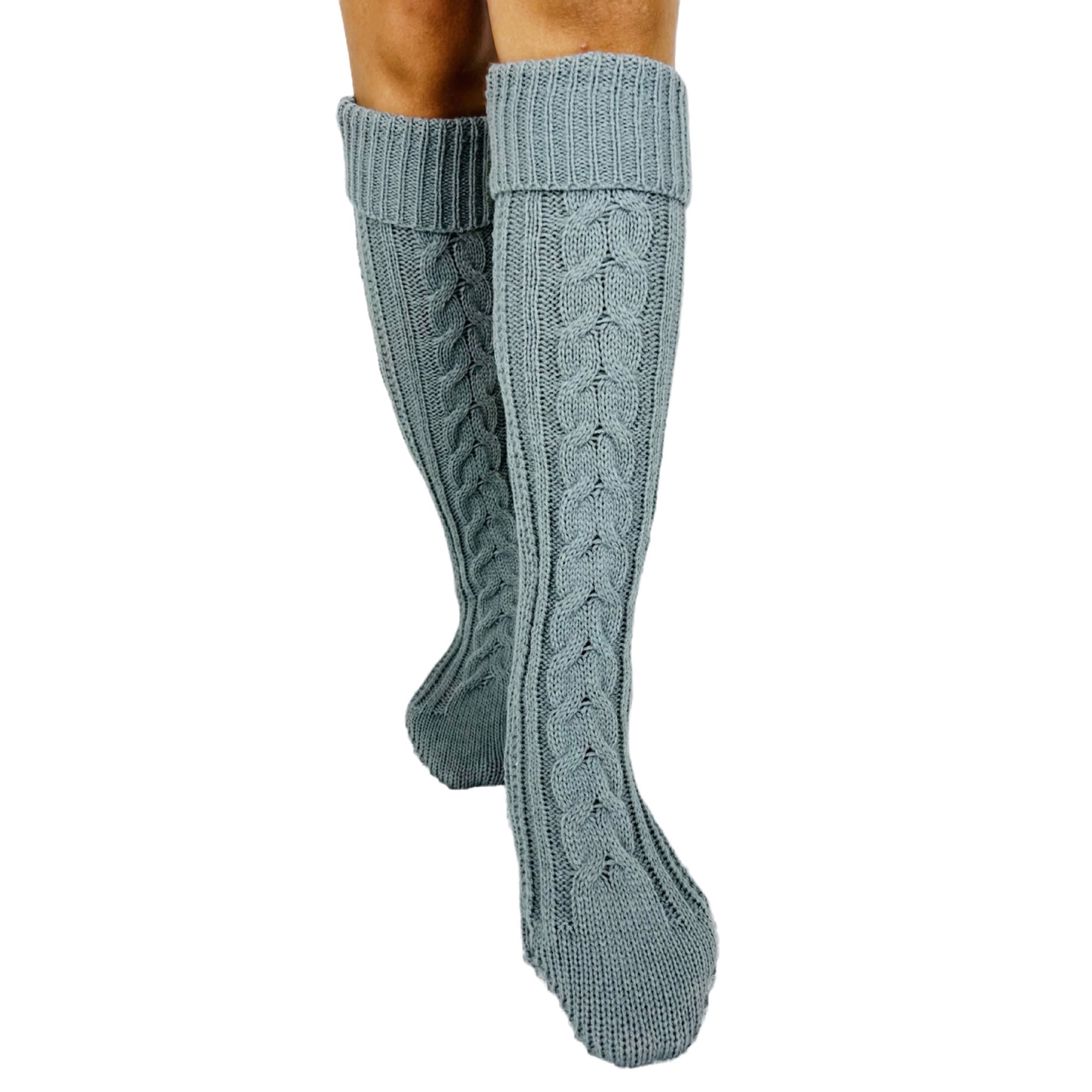 Women Cable Knit Socks Winter Warm Knee High Socks Leg Warmers