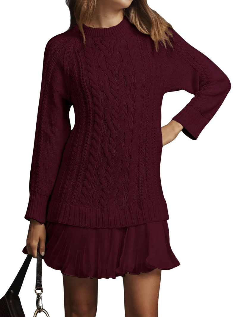 Watch Twofer Dress is a Winter STYLING! Cable Knit Sweater