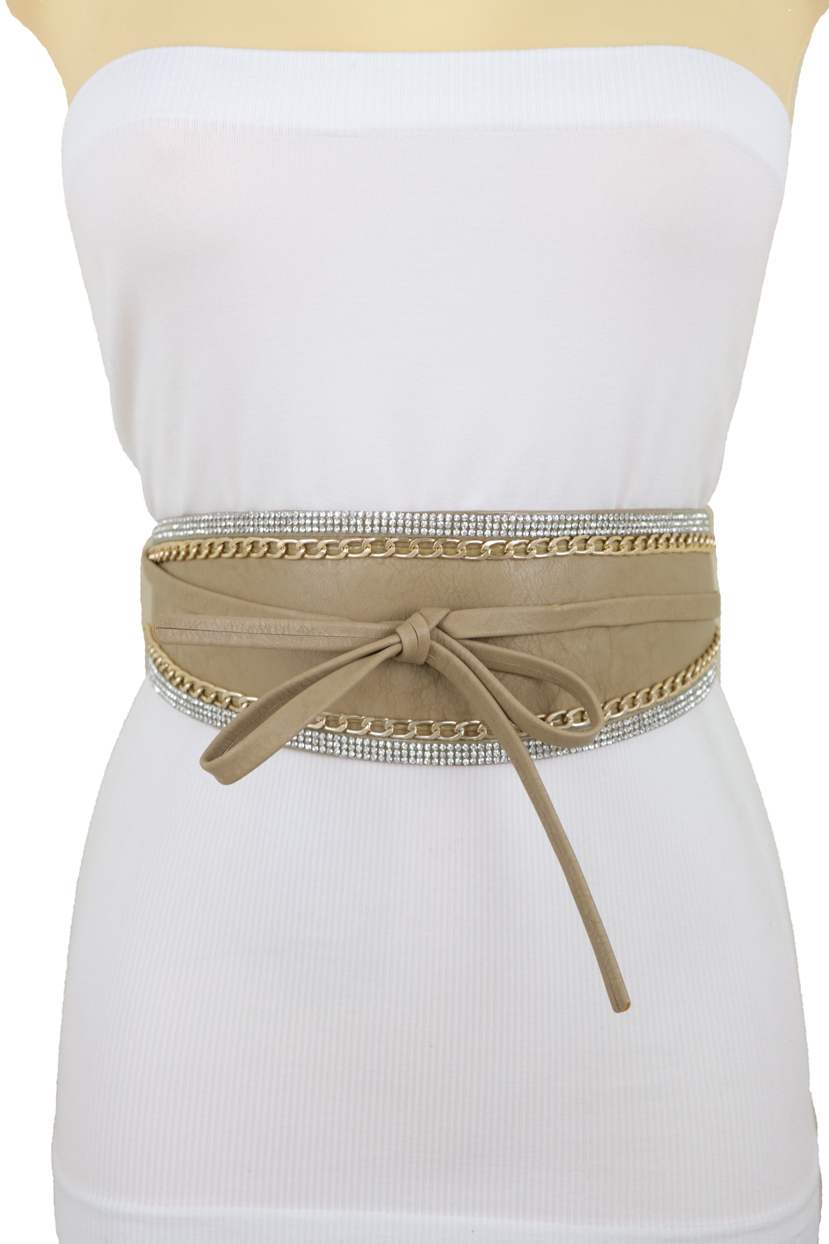 Camel Tie Waist Belt  Women Fashion Knot Belt for Dress Jeans Leather Tie Waist  main image 3