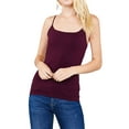 thumbnail image 1 of Women Cami Built-in Shelf Bra Adjstable Strap Camisole Tank Top (Junior Sizes), 1 of 4
