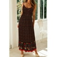 thumbnail image 1 of Women Cami Maxi Dresses Floral Boho Beach Long Dresses V Neck Summer Slip Dress Black S, 1 of 7