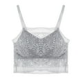 thumbnail image 1 of Women Cami Tank Tops Floral Lace V Neck Bra Ladies Adjustable Strap Bralet Vest Tee Everyday Bralette Camisole Crop Top Built in Bra Half Cami Top Backless Tank Tops, 1 of 2